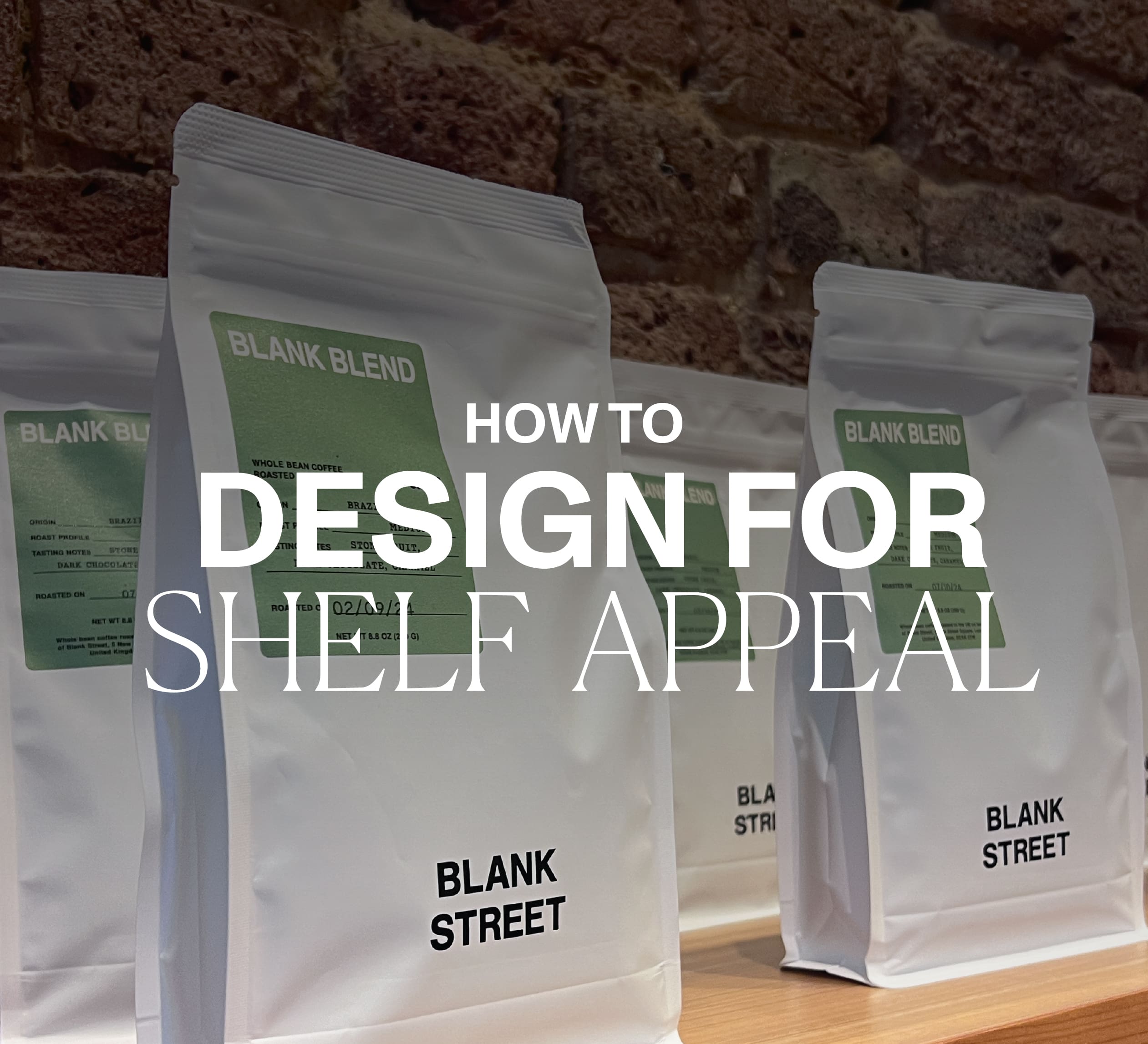 Coffee packaging used to illustrate how to design packaging for shelf appeal.