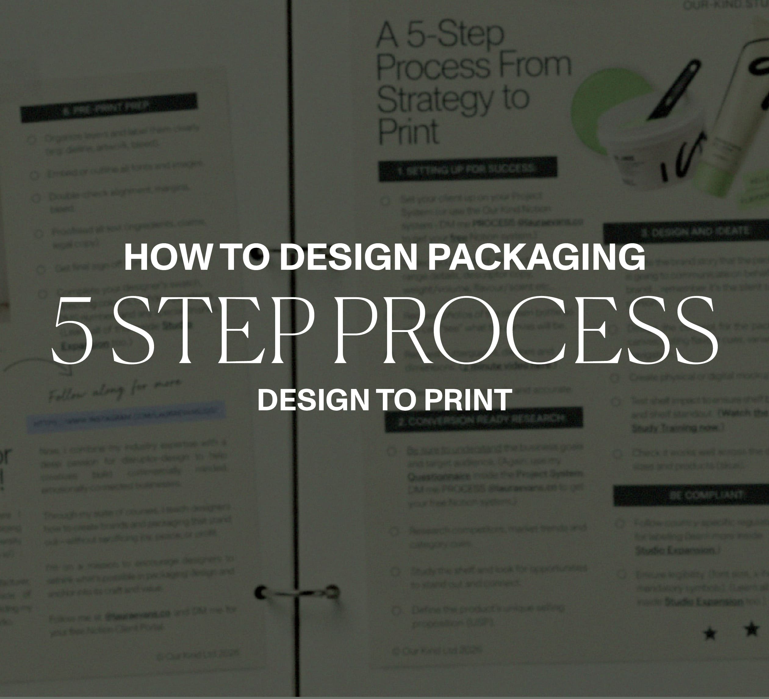 Packaging design process from strategy and creative concepting through to compliance and print.